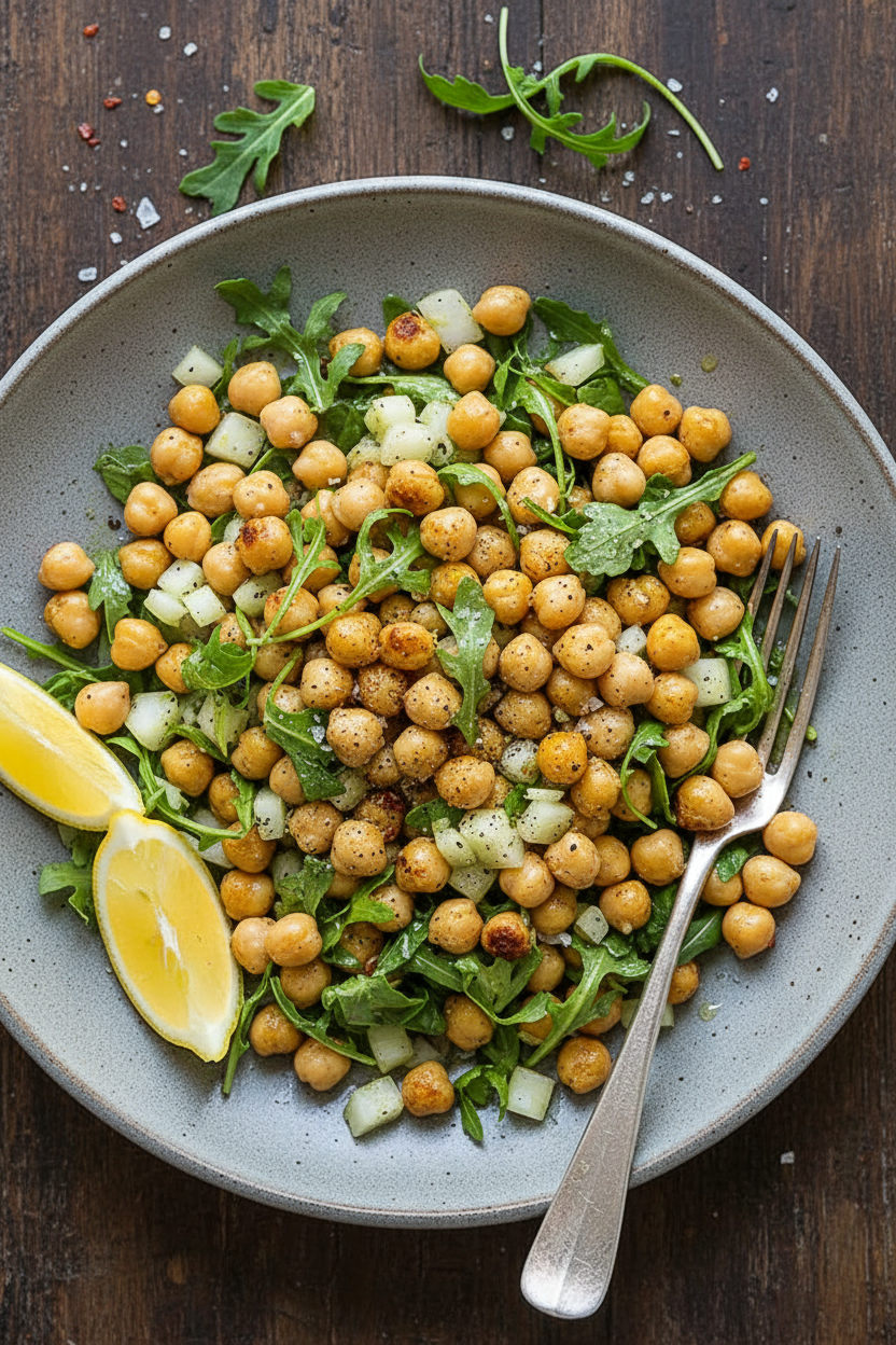 Crisp Chickpea Salad with Fennel and Peppery Greens