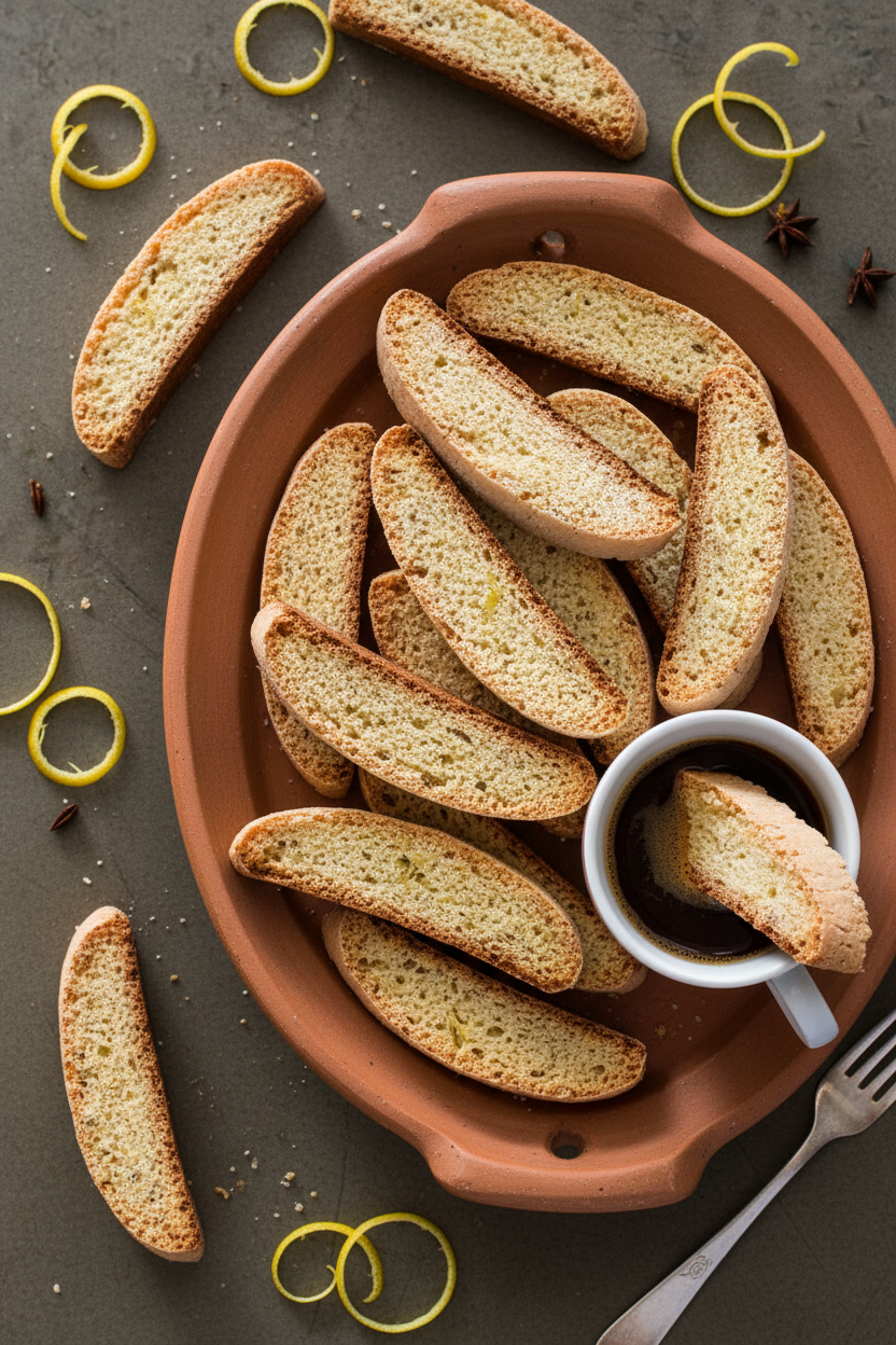 Crisp Lemon Anise Twice Baked Biscotti