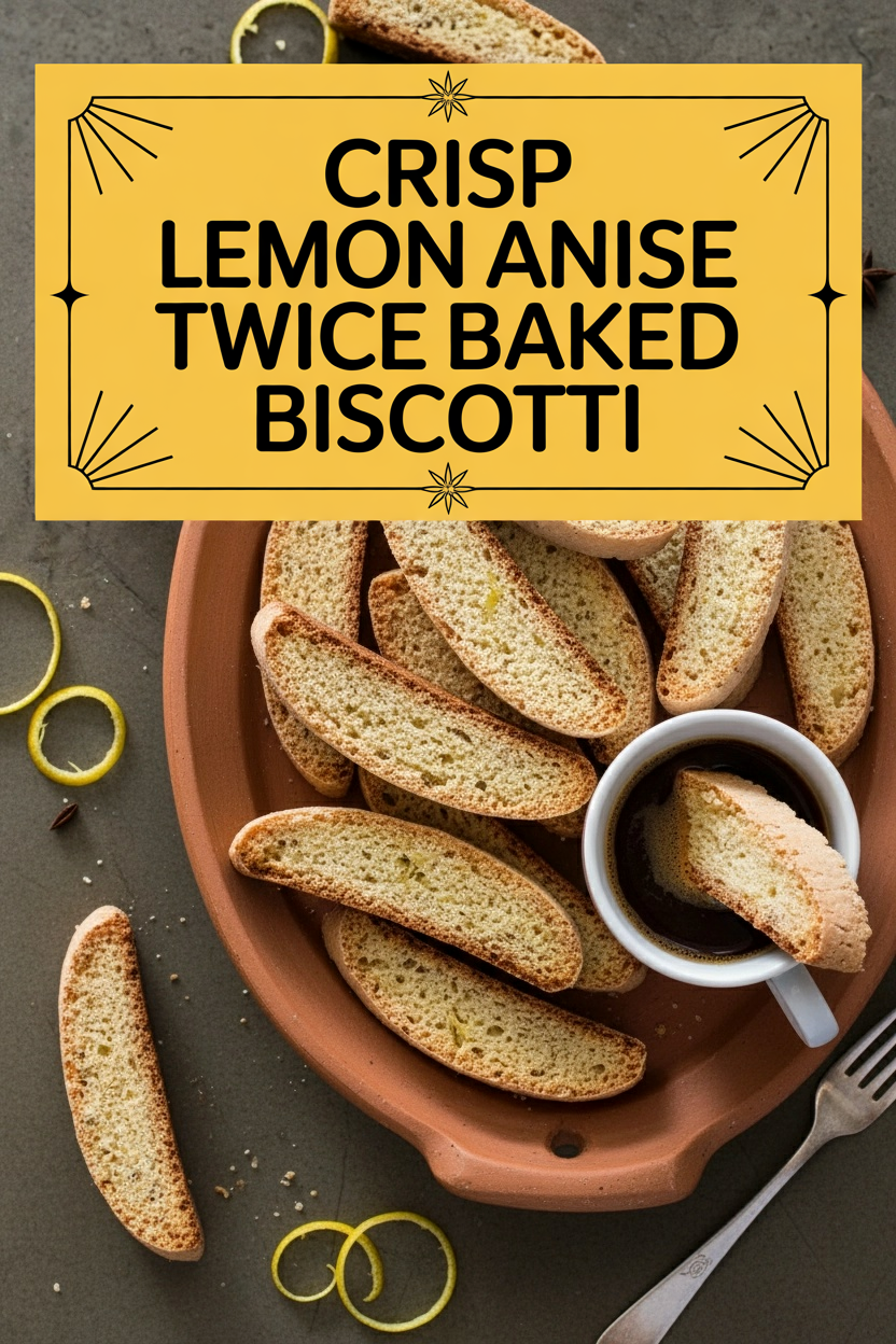 Crisp Lemon Anise Twice Baked Biscotti