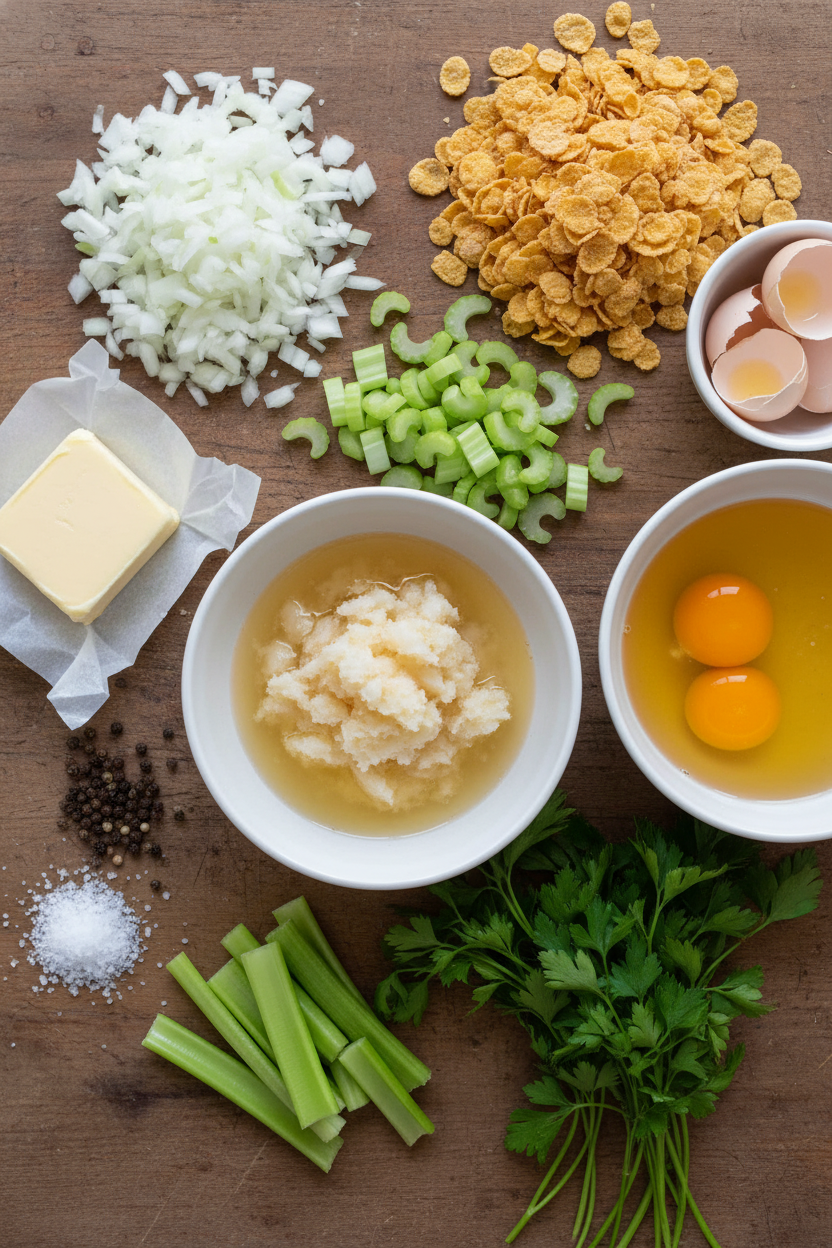 Crispy Cornflake and Herb Dressing