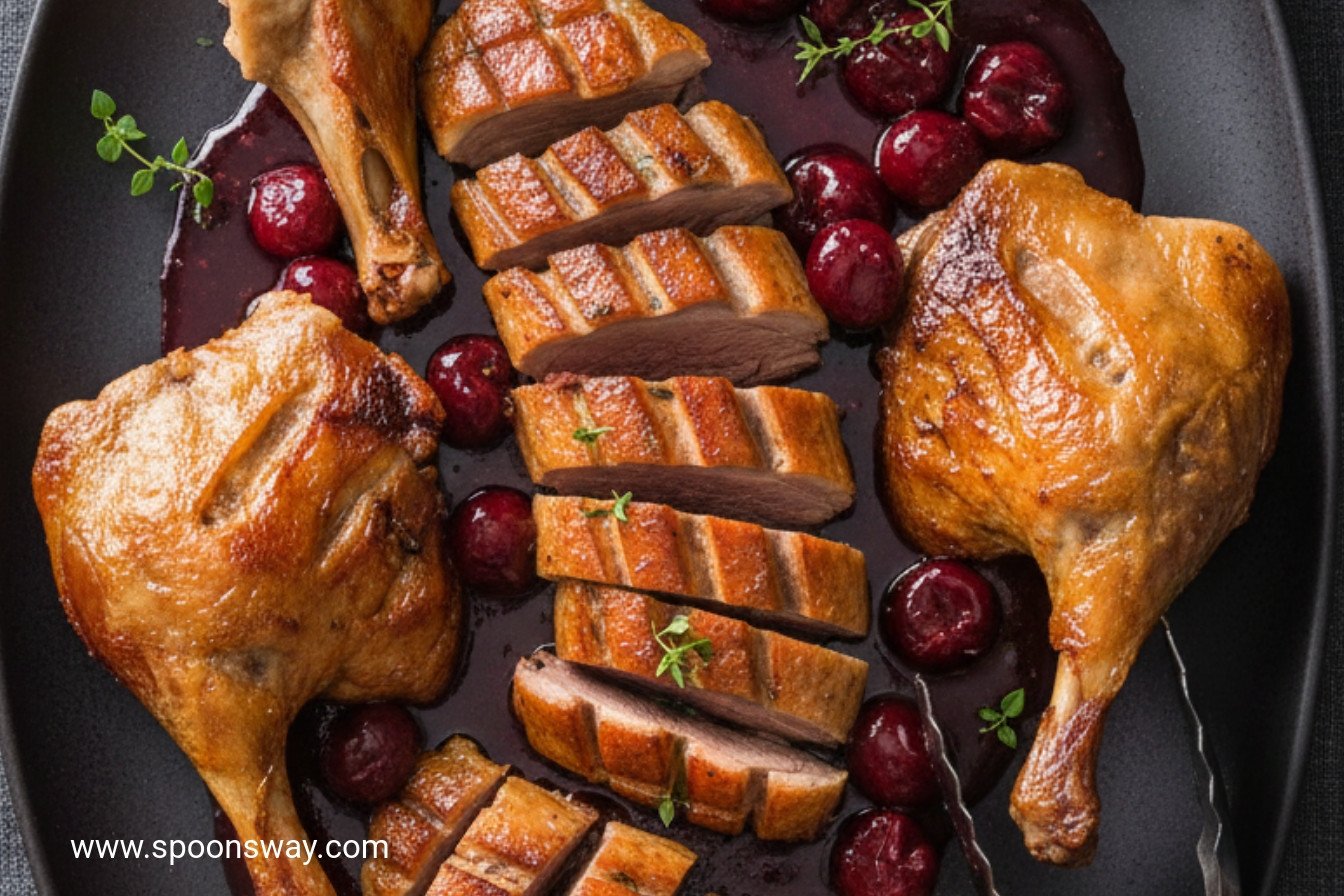 Crispy Duck with Sweet Cherry Glaze
