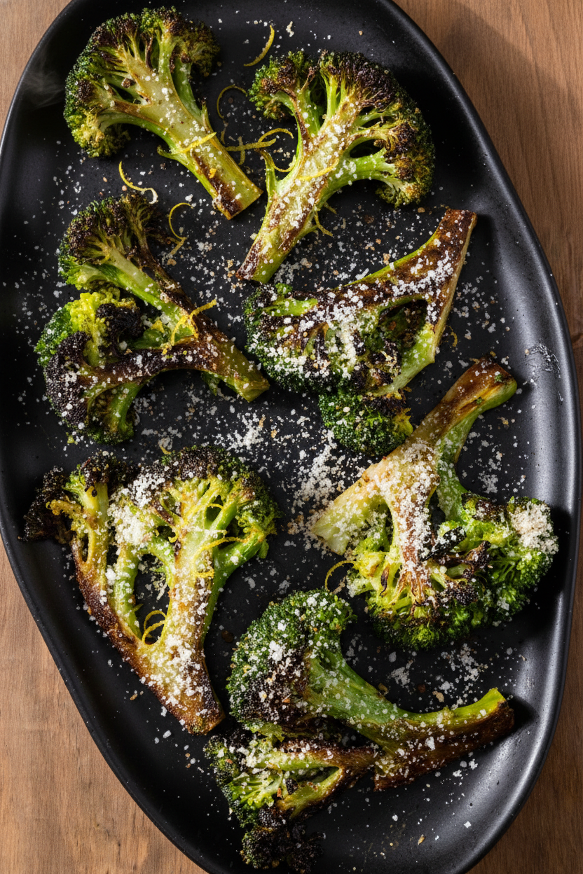 Crispy Parmesan Black Pepper Broccoli