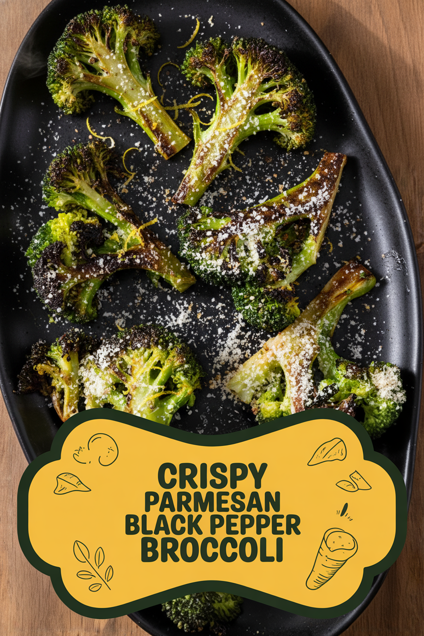 Crispy Parmesan Black Pepper Broccoli