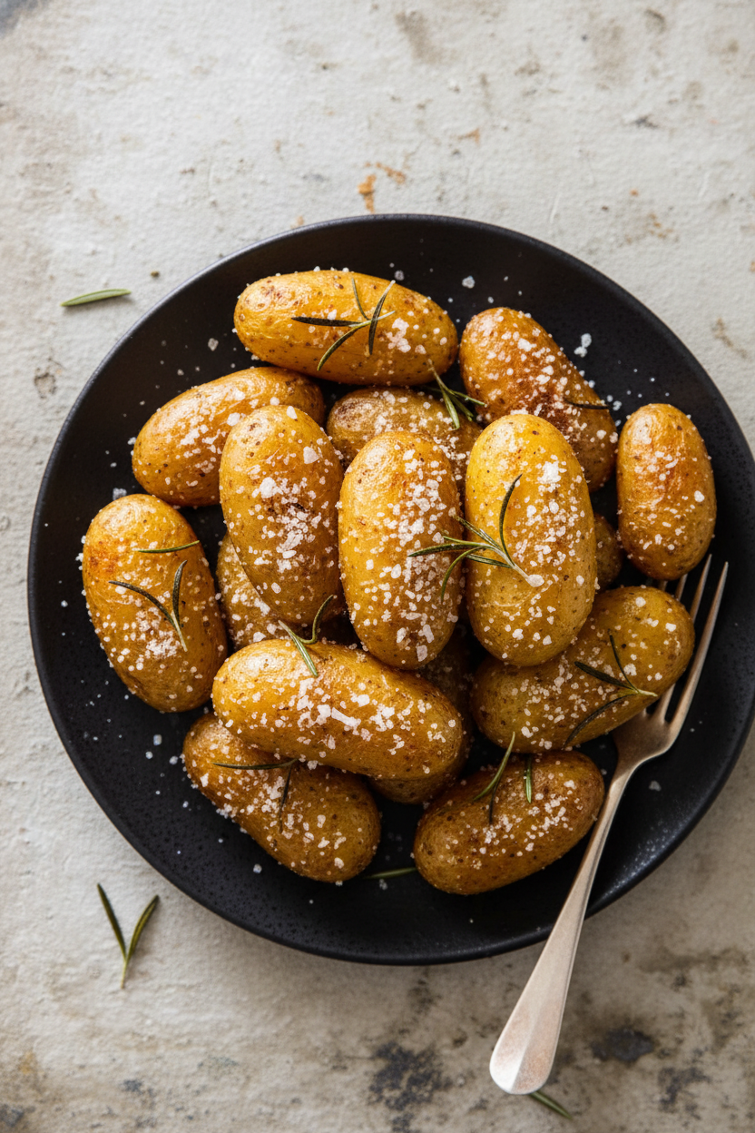 Crispy Salt Crusted Fingerling Potatoes