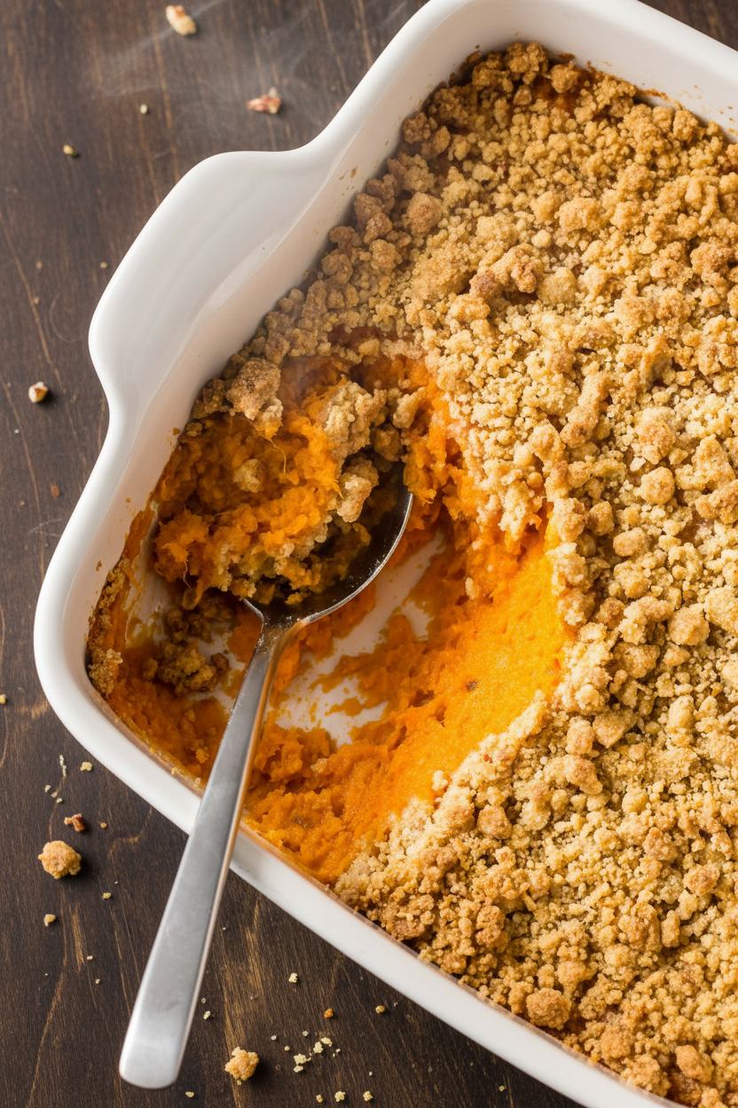 Crispy Sweet Potato Casserole Bake
