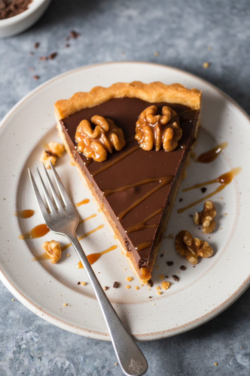 Decadent Chocolate Walnut Caramel Tart