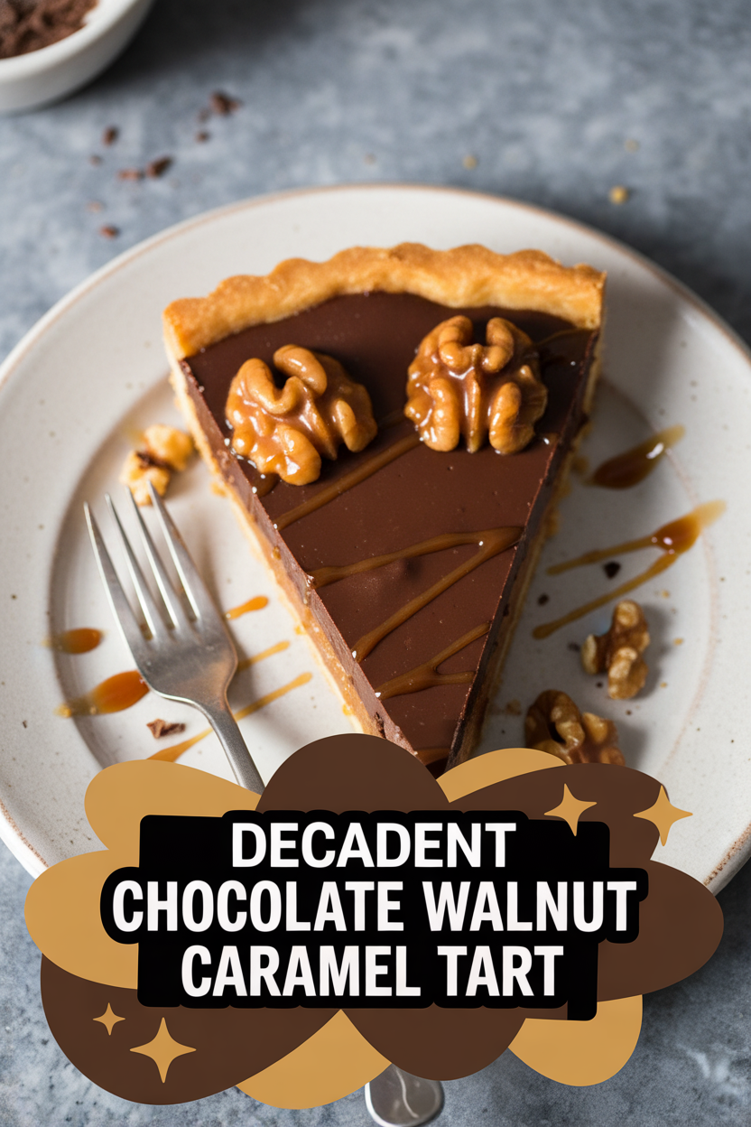 Decadent Chocolate Walnut Caramel Tart