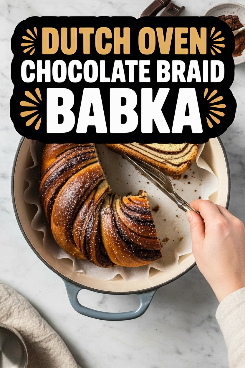 Dutch Oven Chocolate Braid Babka