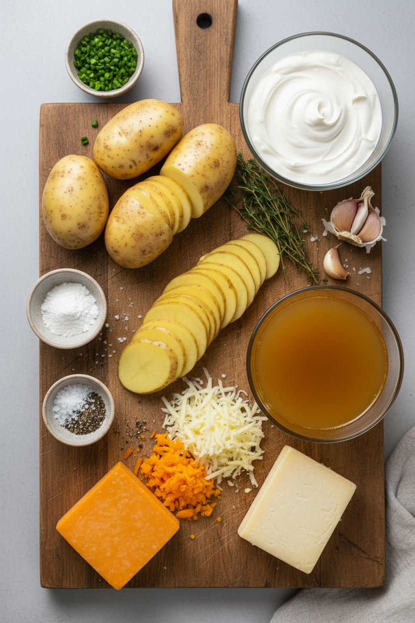 Easy Creamy Slow Cooker Potato Gratin