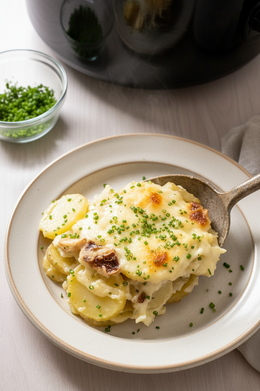 Easy Creamy Slow Cooker Potato Gratin