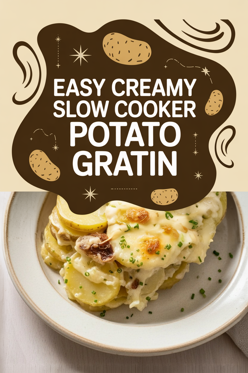 Easy Creamy Slow Cooker Potato Gratin