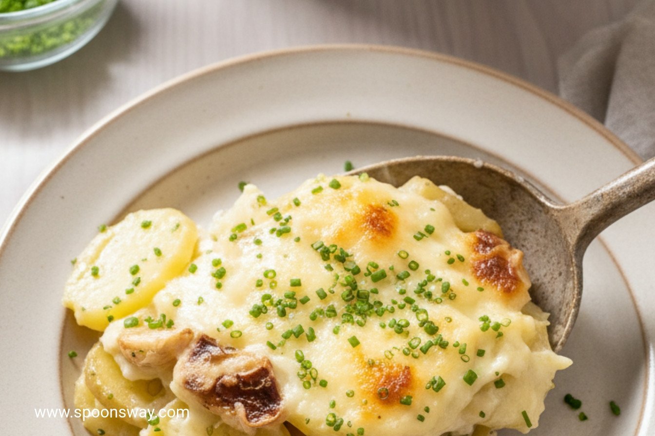 Easy Creamy Slow Cooker Potato Gratin