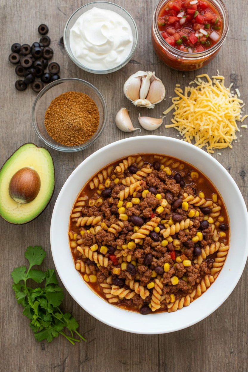 Easy One Pan Taco Pasta Recipe