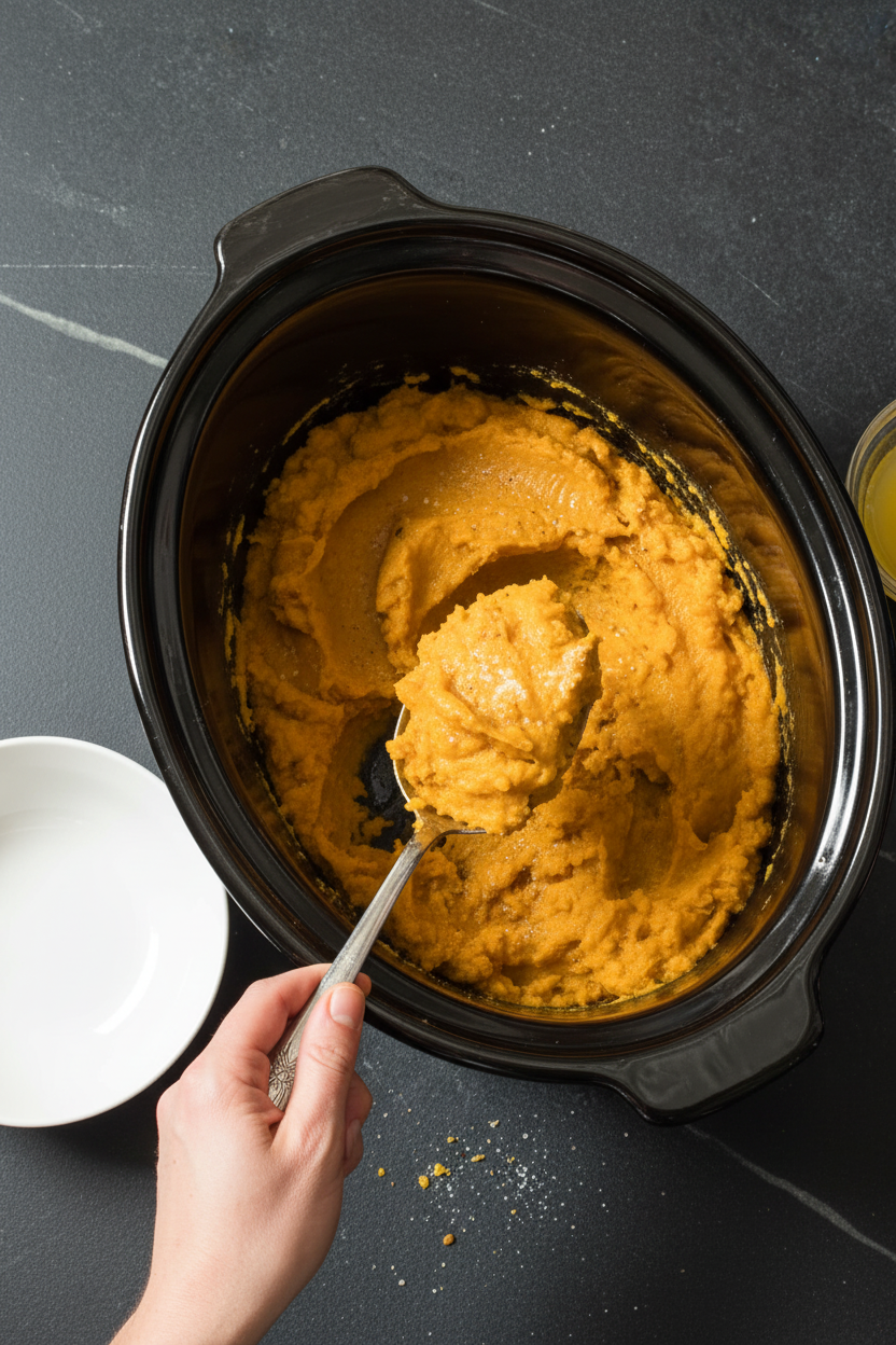 Effortless Slow Cooker Sweet Potato Mash