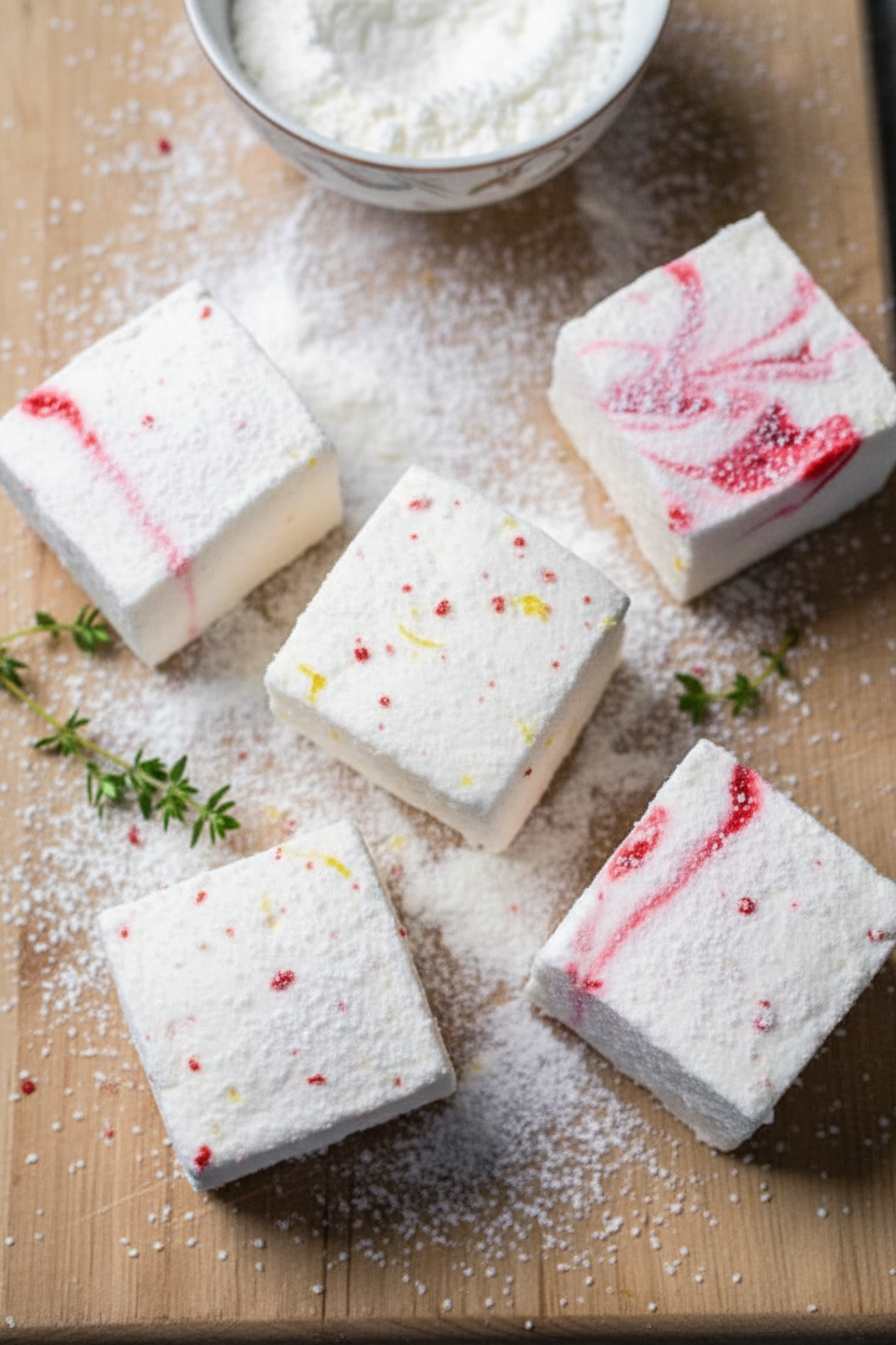 Fluffy Strawberry Lemon Marshmallows