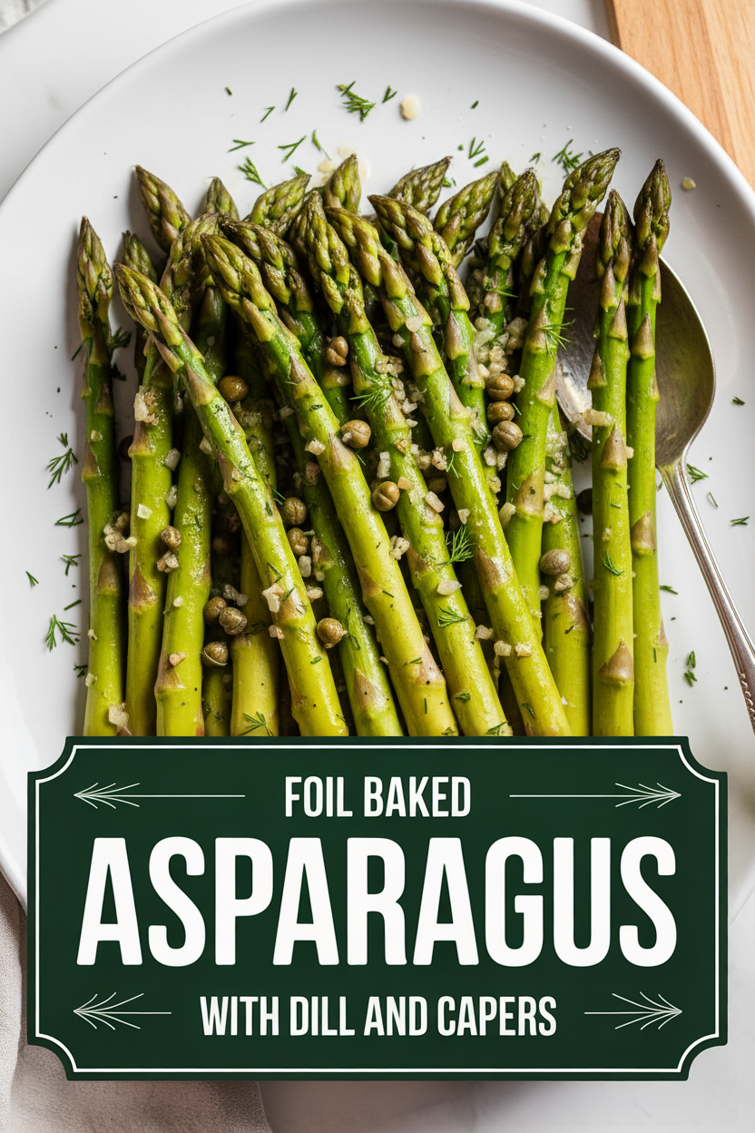 Foil Baked Asparagus with Dill and Capers