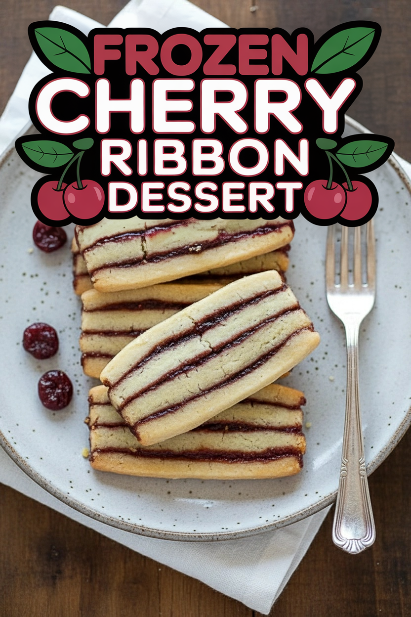 Frozen Cherry Ribbon Dessert