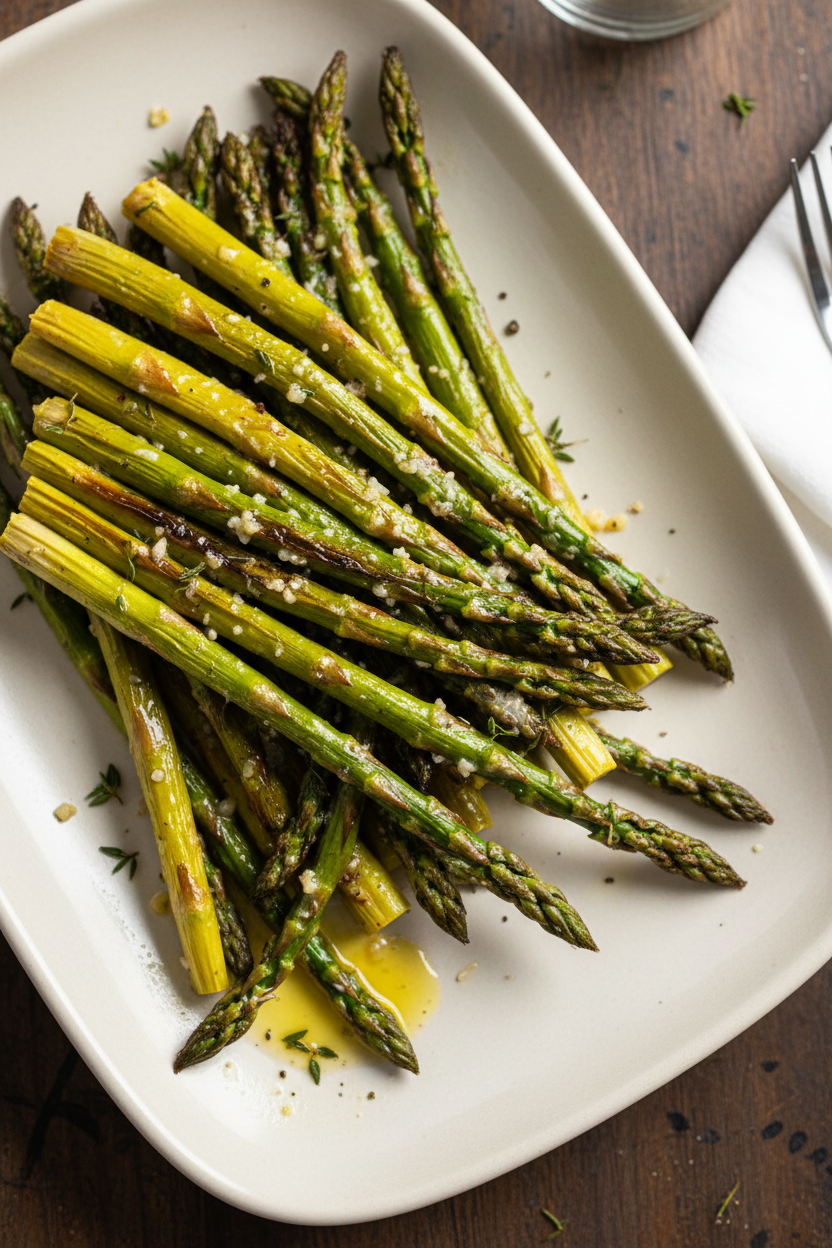 Garlic Butter Broiled Asparagus Spears
