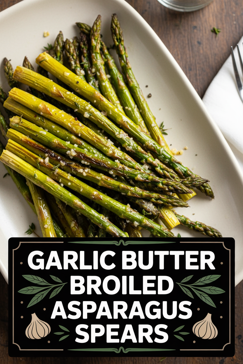Garlic Butter Broiled Asparagus Spears