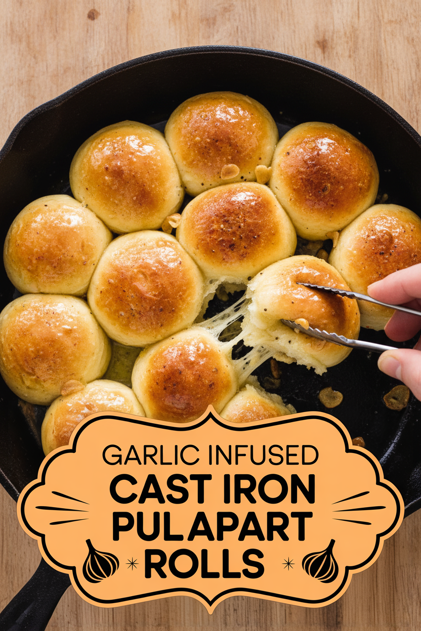 Garlic Infused Cast Iron Pull Apart Rolls