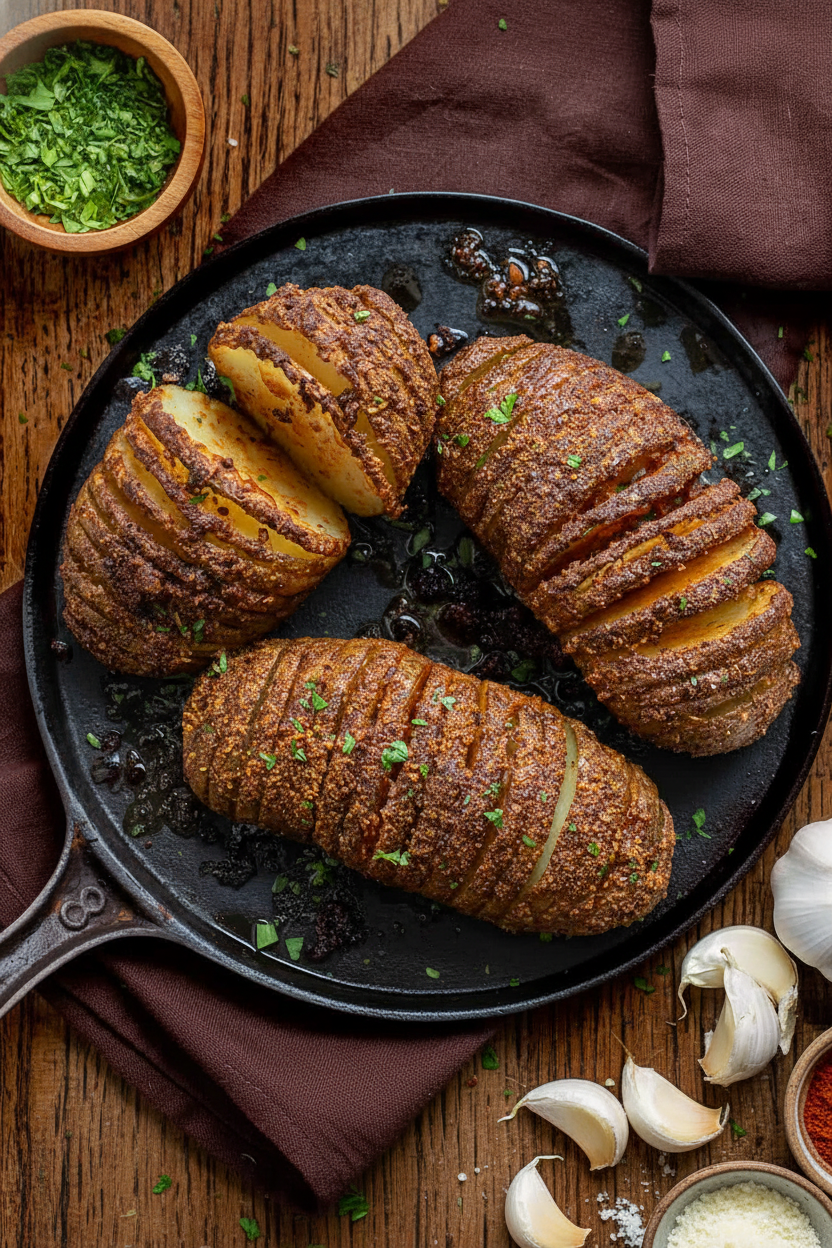 Garlic Parmesan Hasselback Potato Recipe