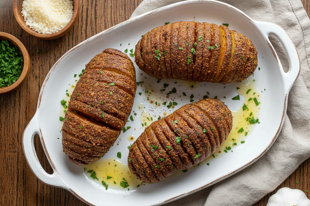 Garlic Parmesan Hasselback Potato Recipe