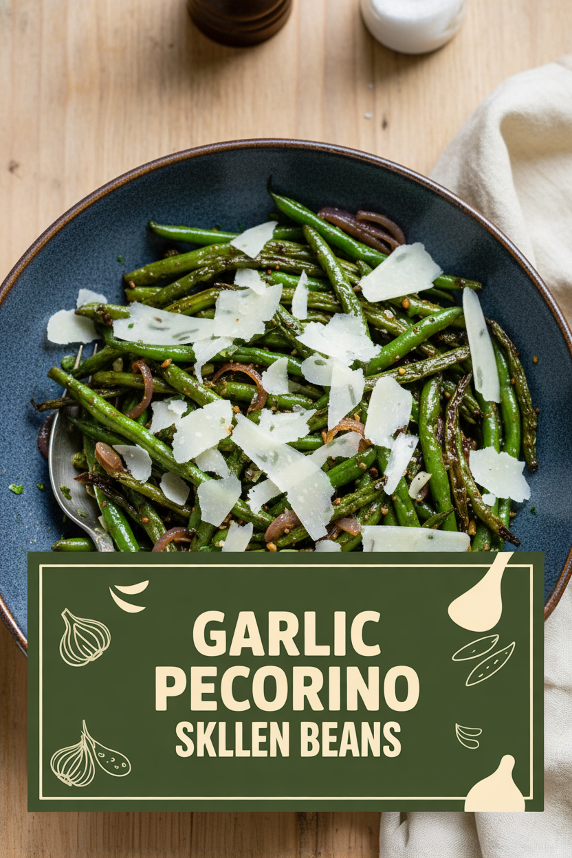 Garlic Pecorino Skillet Green Beans