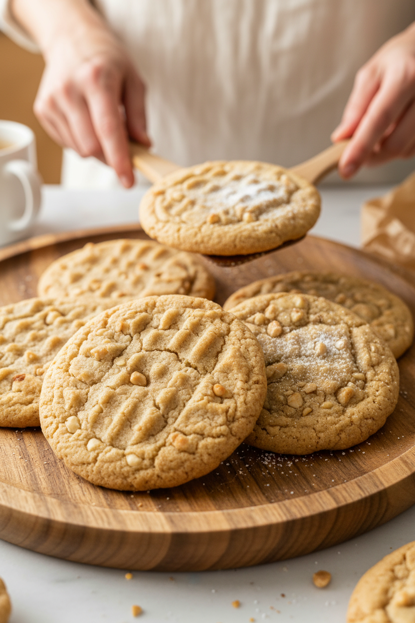 Giant Crunchy Peanut Butter Cookies