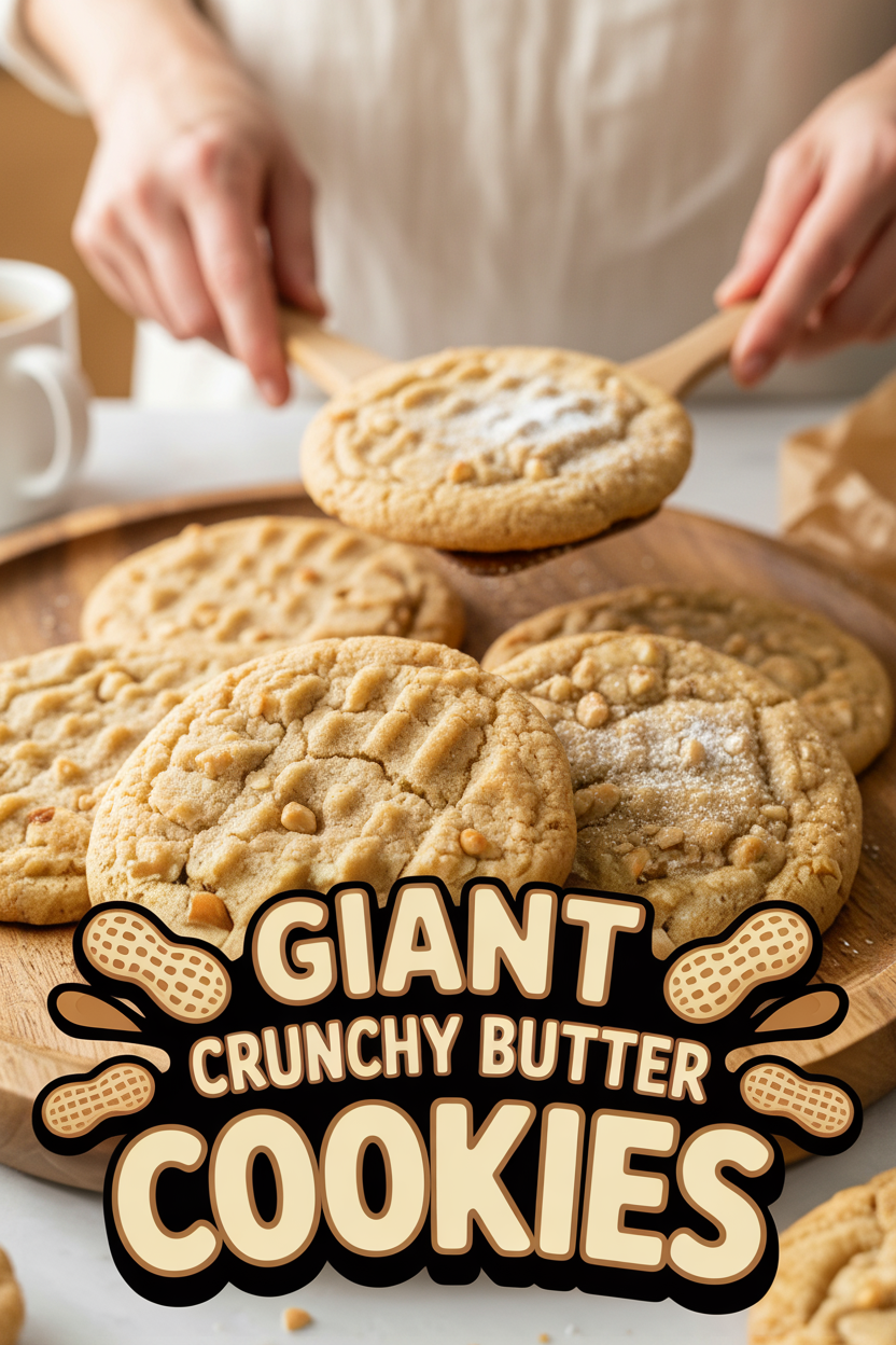 Giant Crunchy Peanut Butter Cookies
