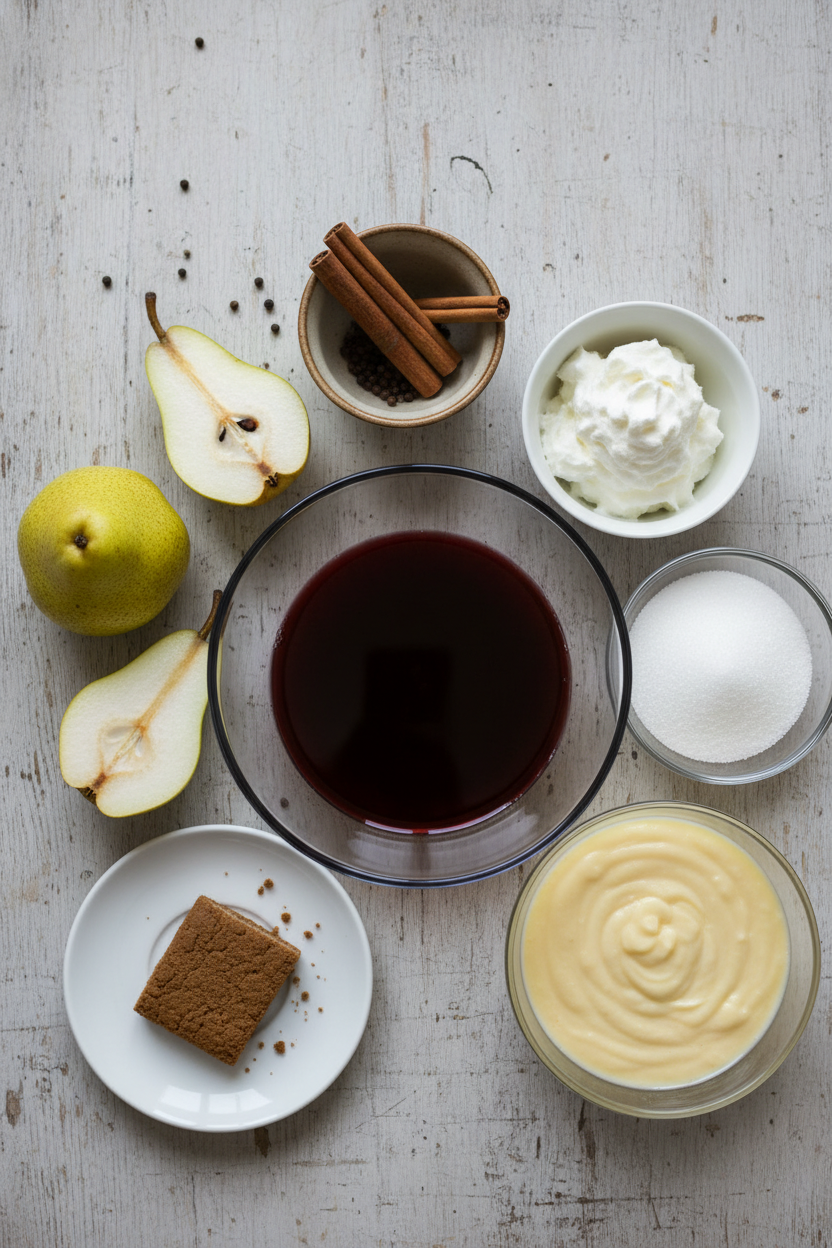 Gingerbread and Pear Layered Dessert
