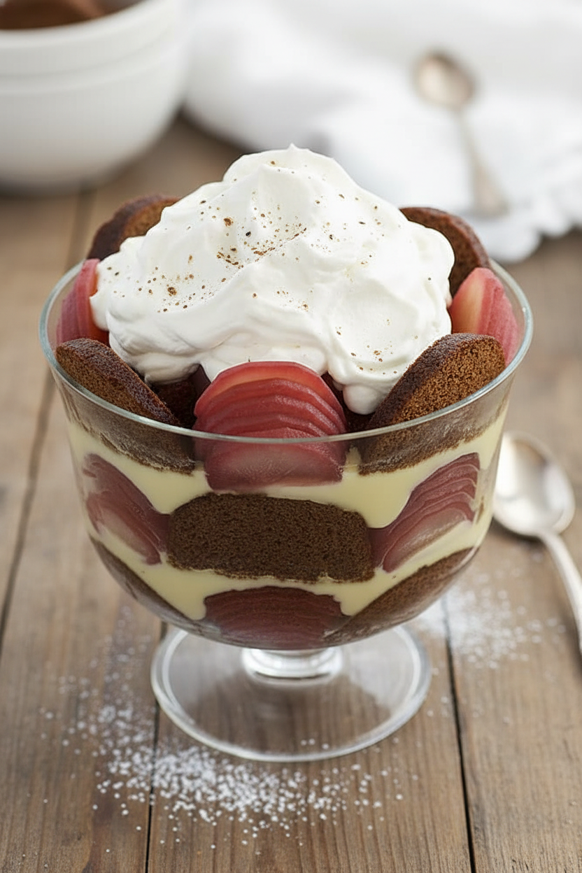 Gingerbread and Pear Layered Dessert
