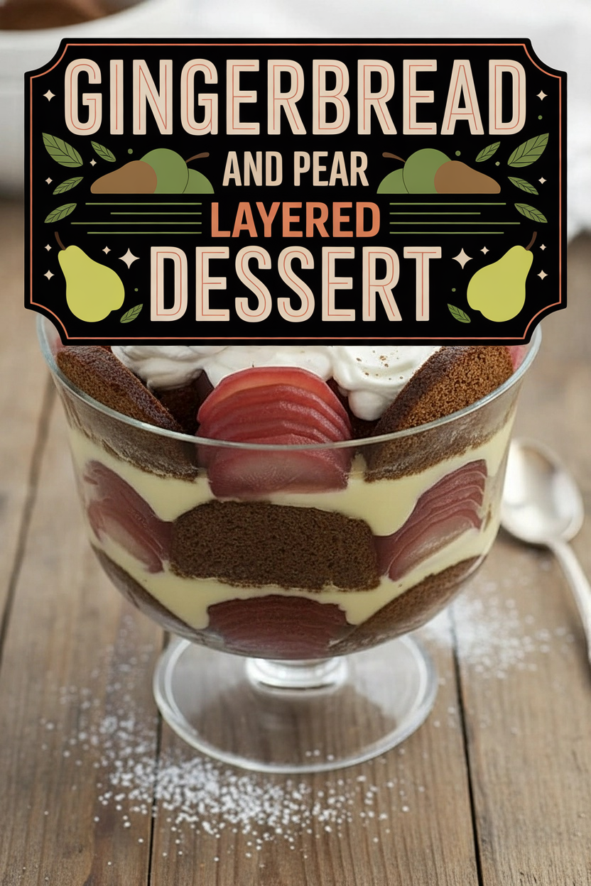 Gingerbread and Pear Layered Dessert