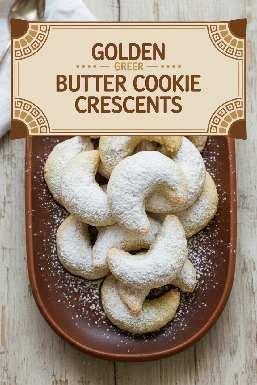 Golden Greek Butter Cookie Crescents
