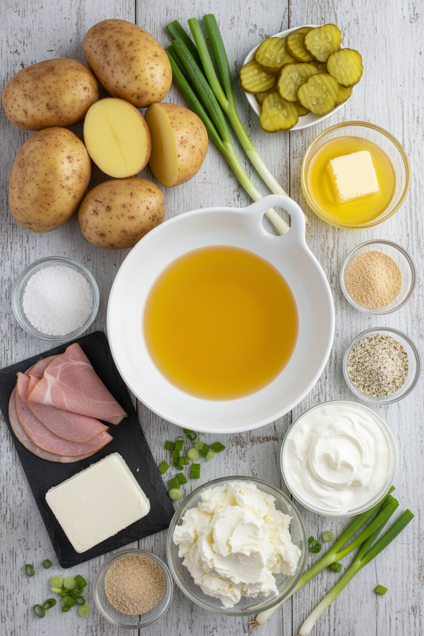 Ham and Pickle Potato Skins Recipe