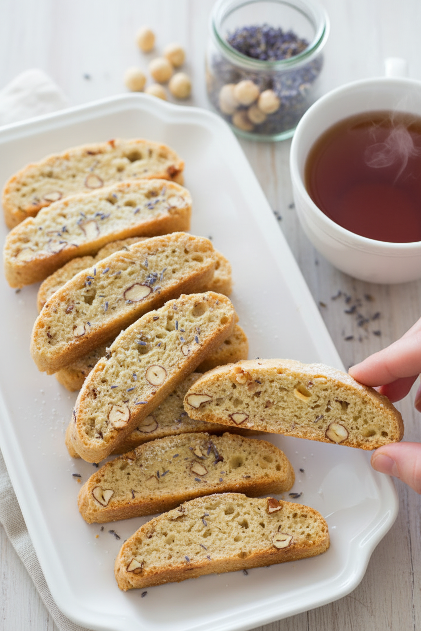 Hazelnut Lavender Crunch Biscotti