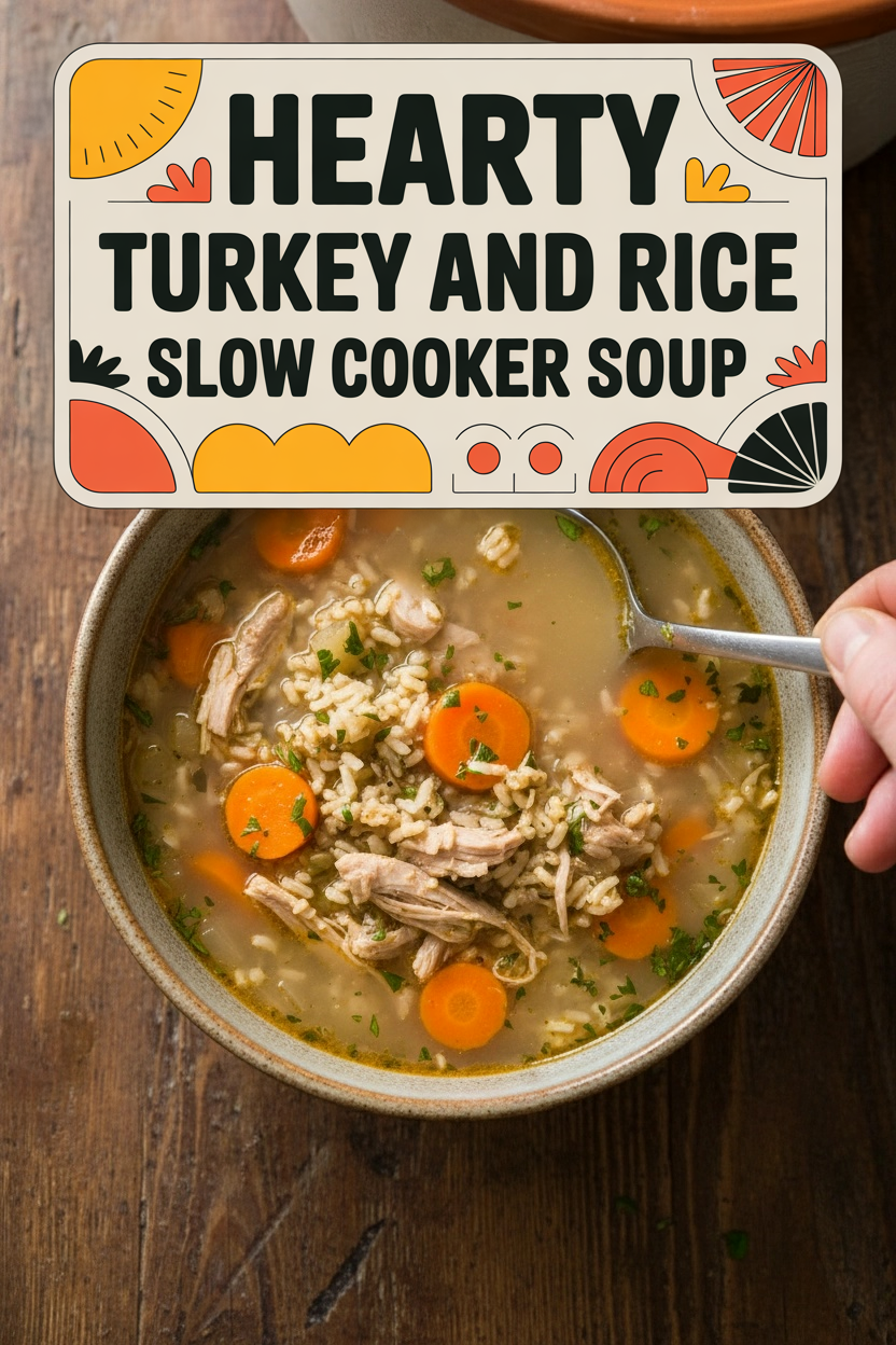 Hearty Turkey and Rice Slow Cooker Soup