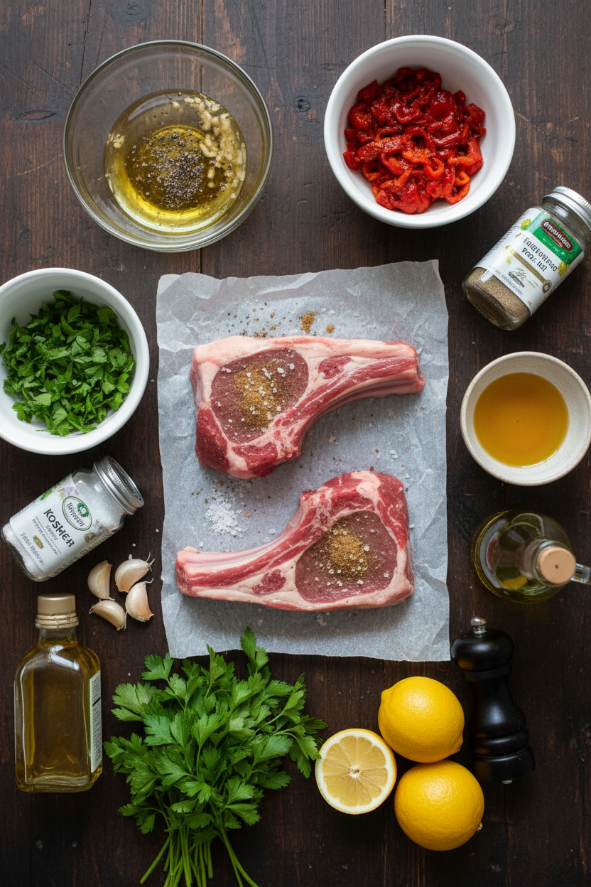 Herb Crusted Lamb with Sweet Pepper Relish