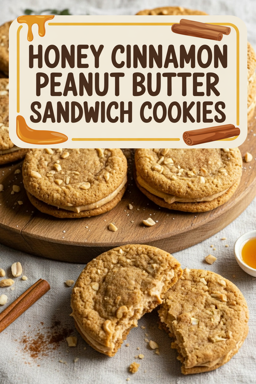 Honey Cinnamon Peanut Butter Sandwich Cookies