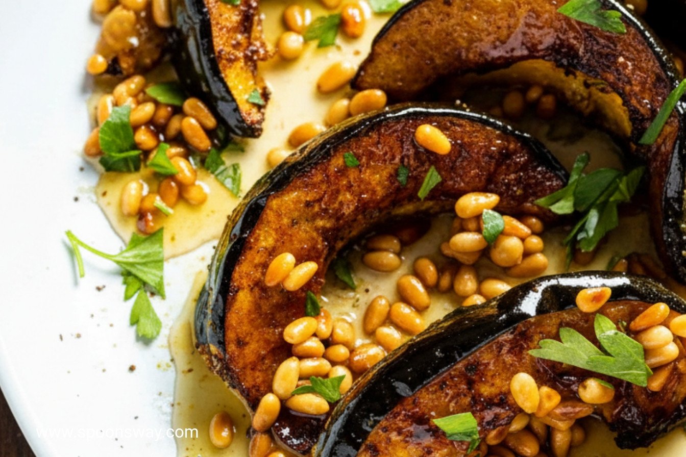 Honey Glazed Squash with Pine Nuts and Parsley