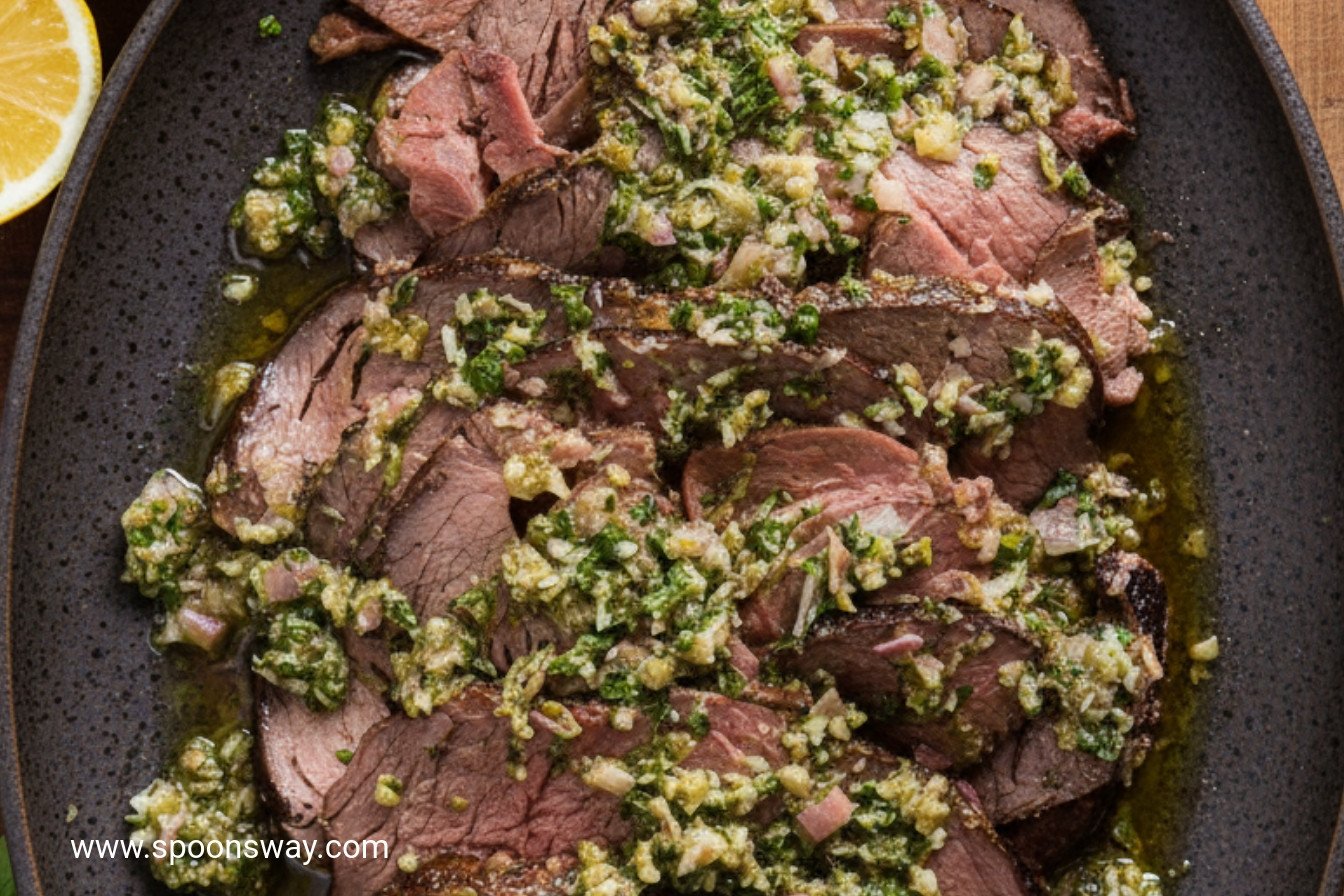 Horseradish Parsley Sauce with Roasted Beef Chuck