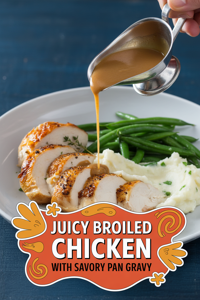 Juicy Broiled Chicken with Savory Pan Gravy