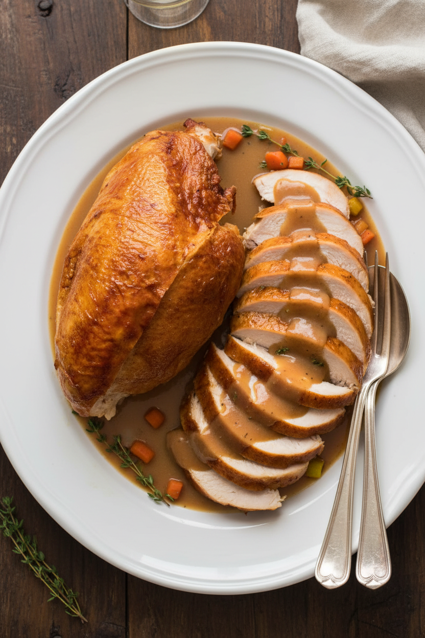 Juicy Roasted Turkey Breast with Rich Gravy