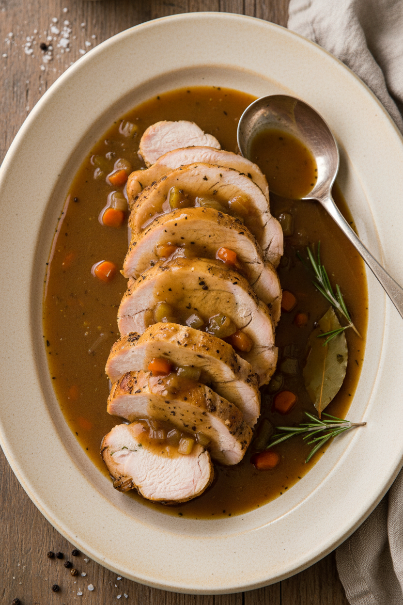 Juicy Turkey Breast with Rich Homemade Gravy