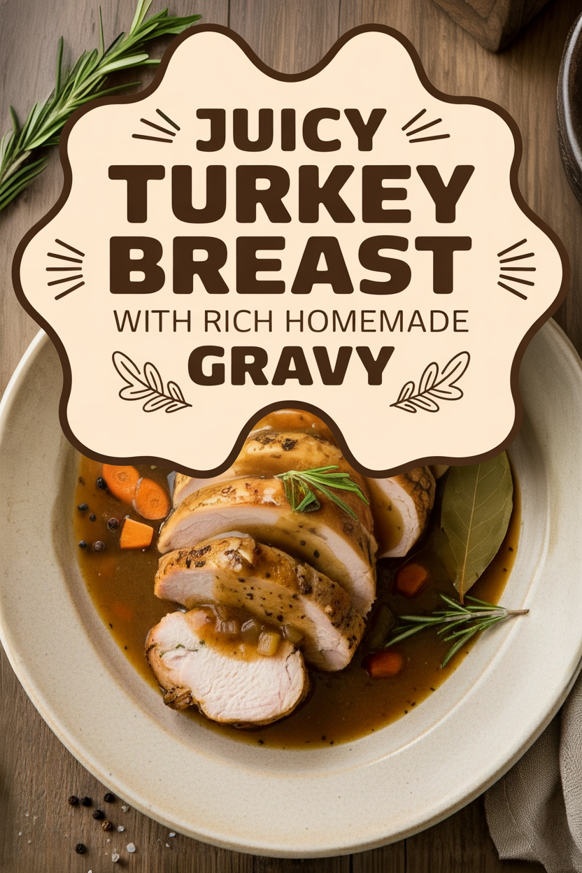 Juicy Turkey Breast with Rich Homemade Gravy