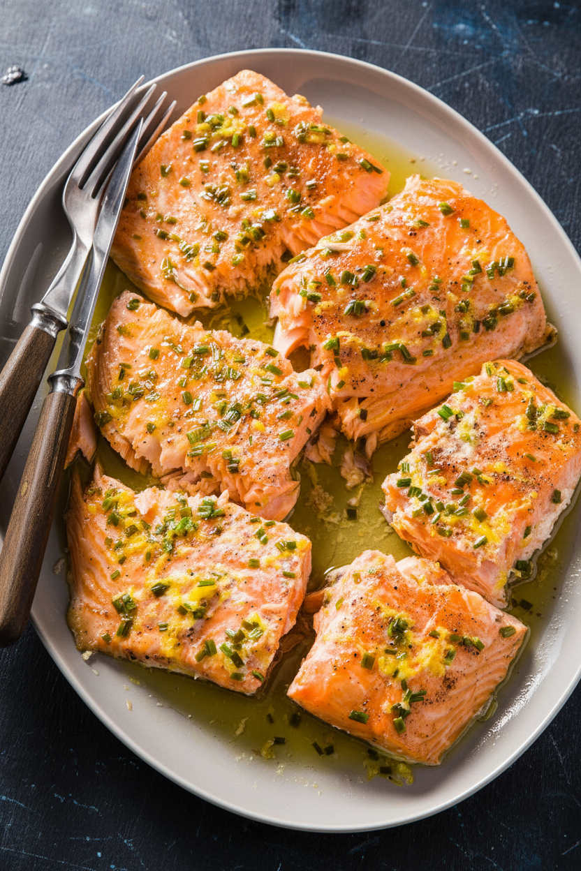 Lemon and Chive Slow Roasted Salmon