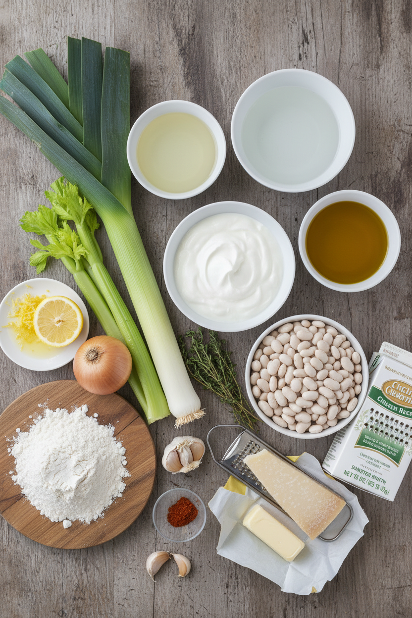 Lemony White Bean Soup with Crispy Leeks