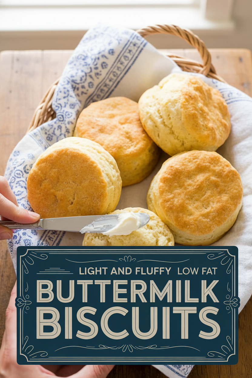 Light and Fluffy Low Fat Buttermilk Biscuits