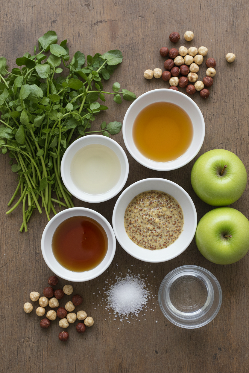 Maple Hazelnut Watercress and Apple Salad