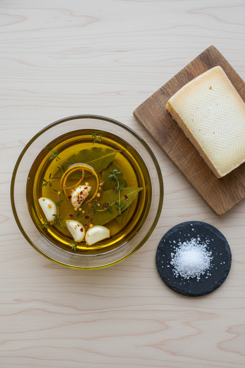 Marinated Manchego with Herbs and Citrus