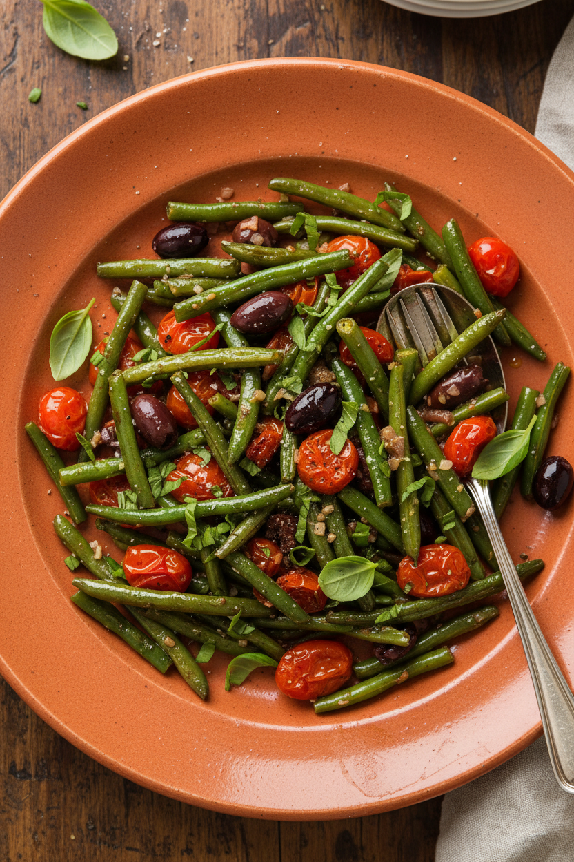 Mediterranean Green Bean Tomato Olive Medley